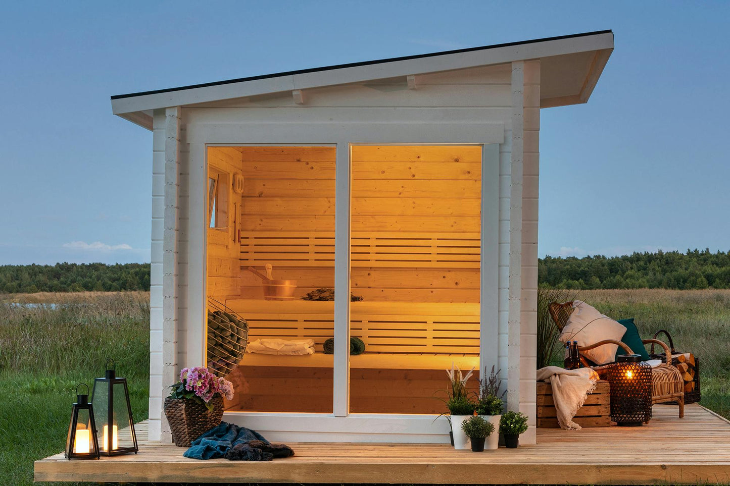 Sauna Olli entrance door view
