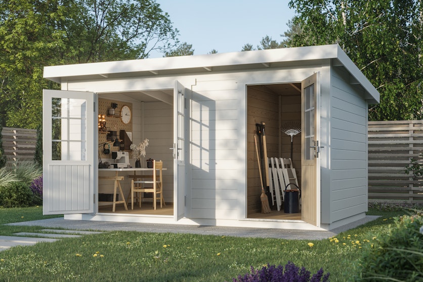 Polhus Tyra 10m2 Two Room Storage Shed Pent Roof