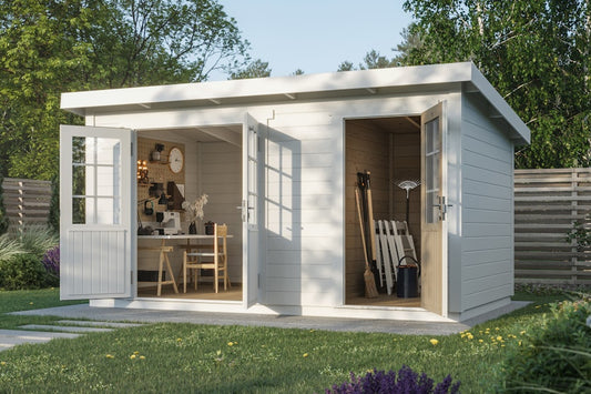 Polhus Tyra 10m2 Two Room Storage Shed Pent Roof
