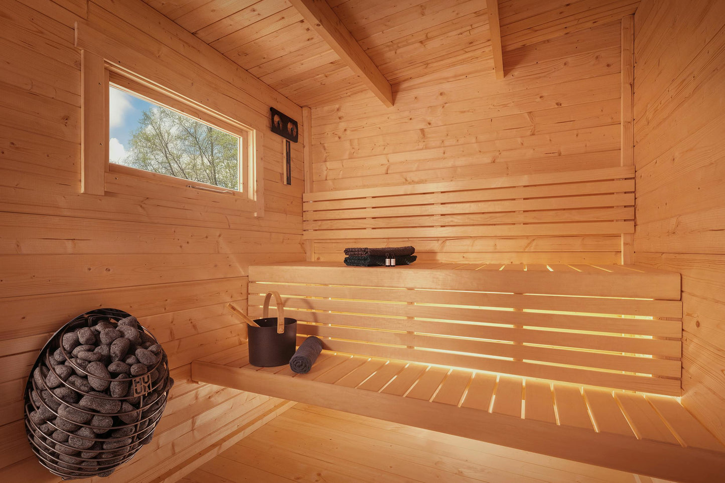 Sauna Ritva interior aspen benches