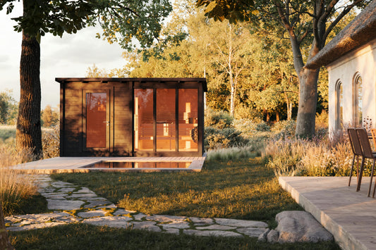 Sauna Kiira exterior garden view