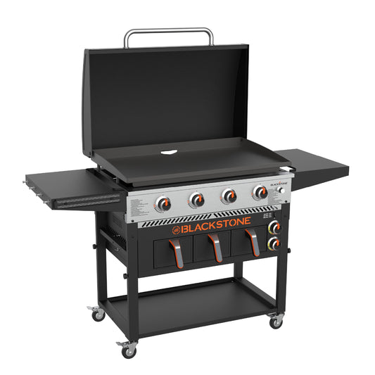 Blackstone 36in griddle airfryer combo feature sequence on white background