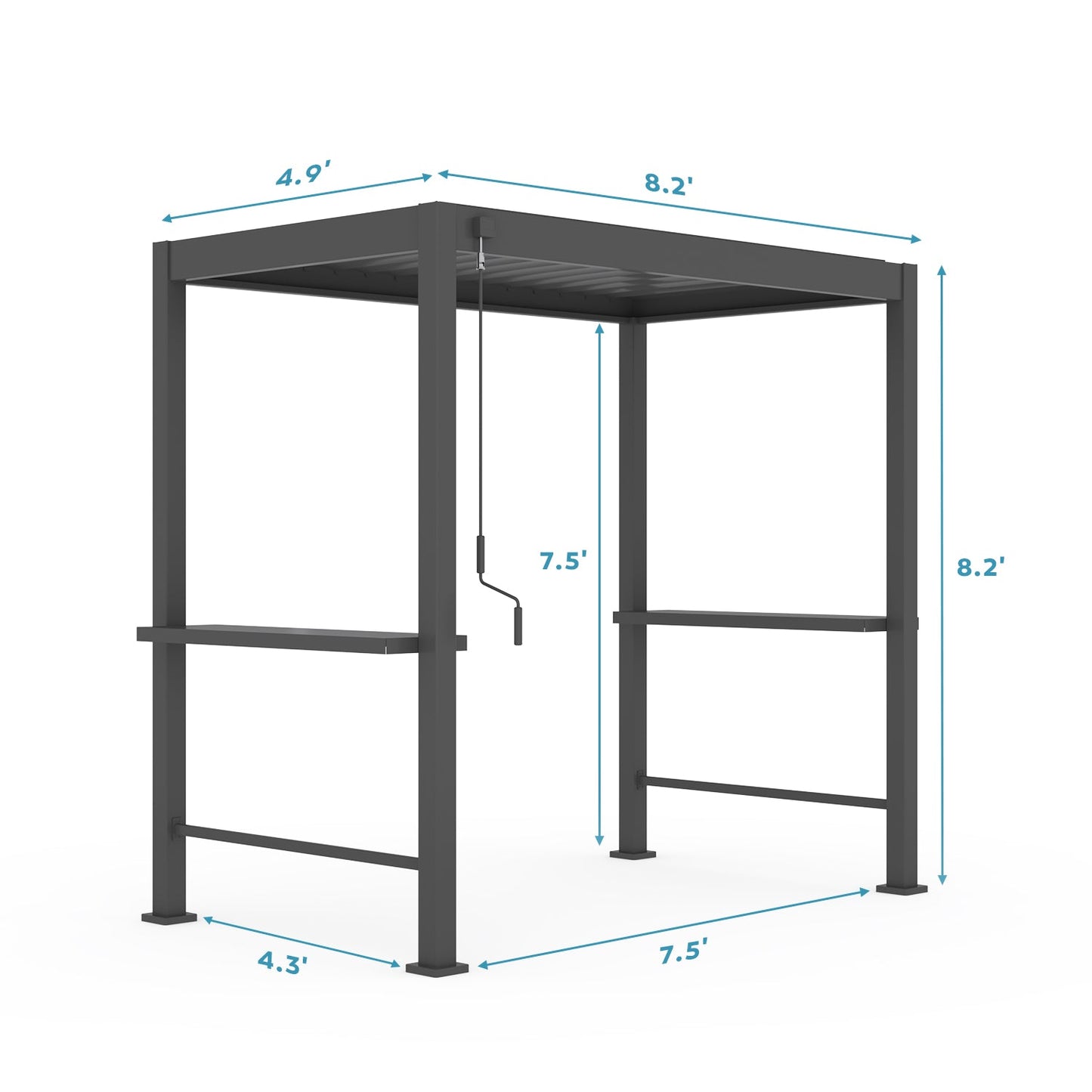 Mirador Grill S1 Pergola — 4.9'×8.2' | Charcoal