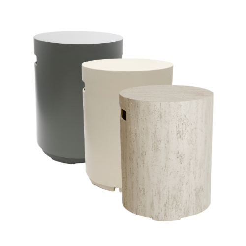 Happy Cocooning Round Storage Enclosure for gas tank, sold by Barrel Saunas