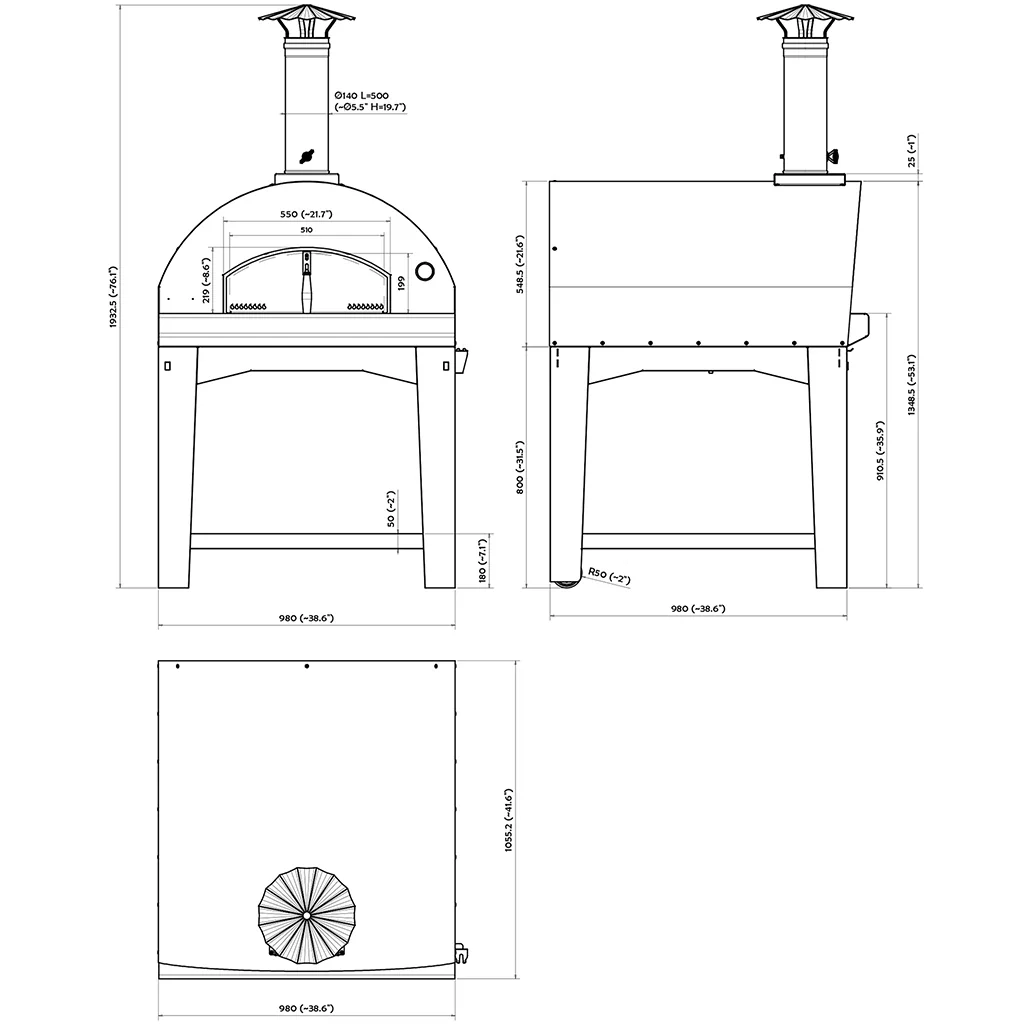 Fontana Marinara Wood-Fired Countertop Pizza Oven