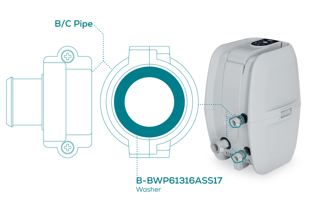 Lay-Z-Spa AirJet pump B/C pipe coupling diagram