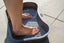 Lay-Z-Spa foot bath filled with water before hot tub use
