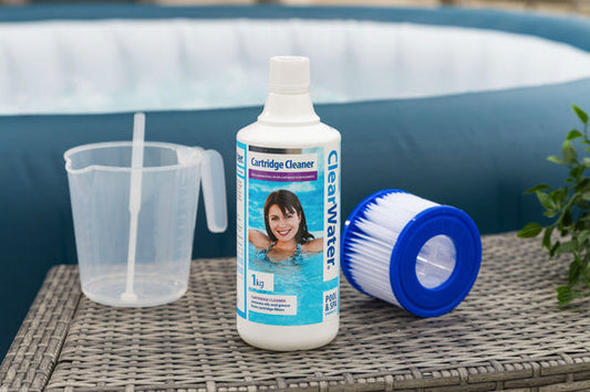 Hot Tub Filter Cartridge Cleaner in Use
