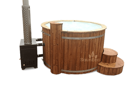 Barrel Hot Tub Deluxe with bubble jets and LED lighting