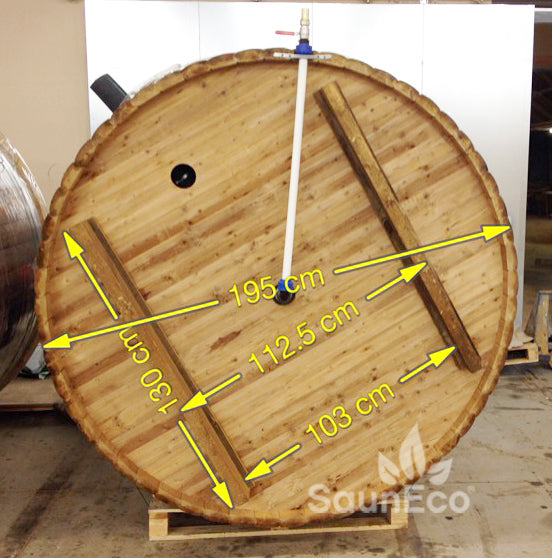 Barrel Saunas Thermo Spruce Wood Hot Tub full assembled product shot
