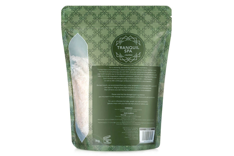 Tranquil Spa Dead Sea salts eucalyptus product back label