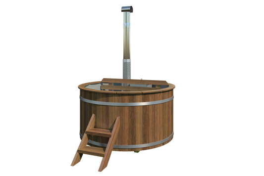Barrel hot tub with internal wood burning heater – Ø 1.8m Heat Treated