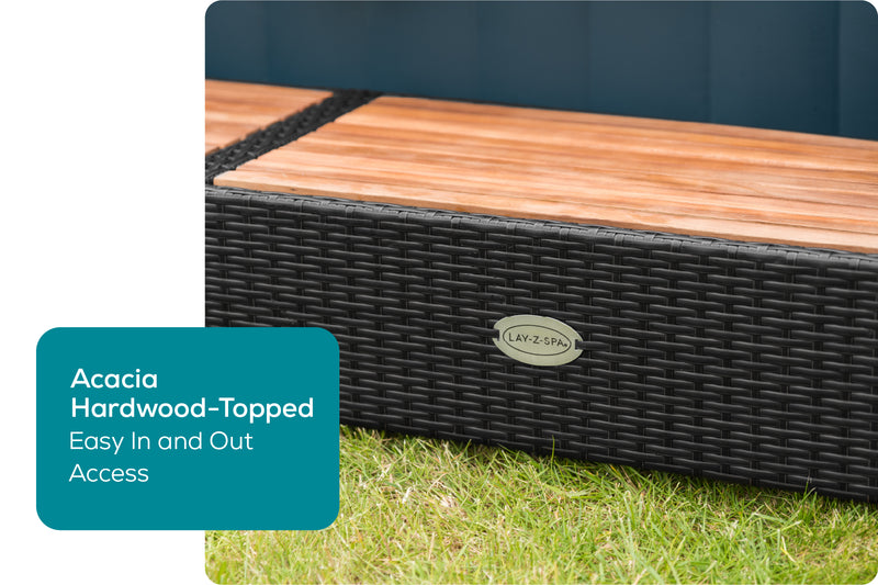 Lay-Z-Spa black square rattan surround fitted