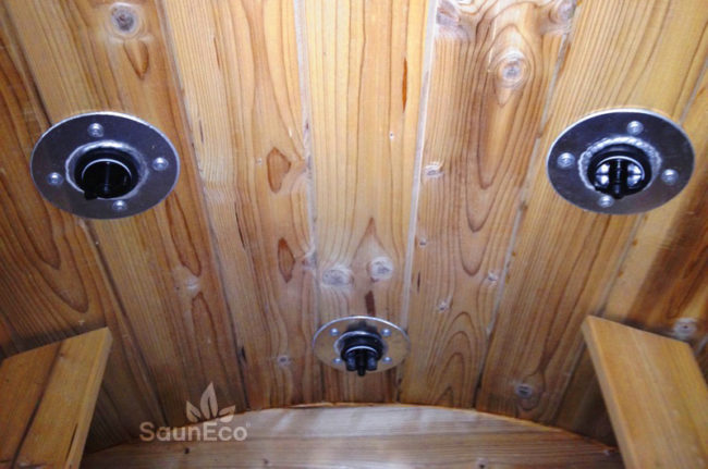 Winter-Summer Hot Tub Draining Plugs For Wooden Hot Tubs With External Stove