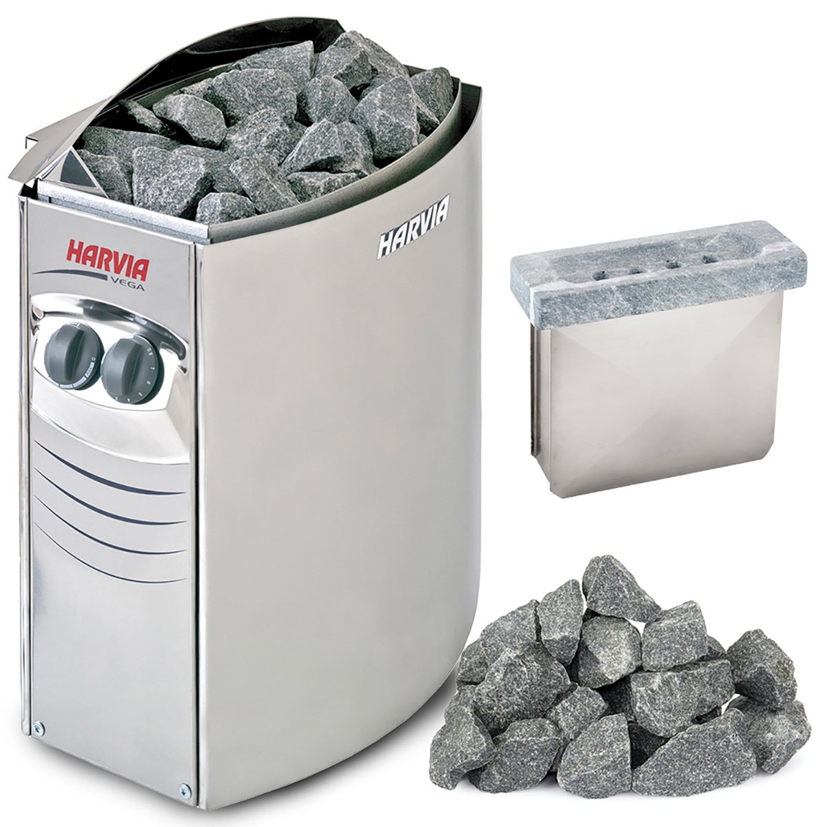 ELECTRIC SAUNA HEATER HARVIA VEGA BC45, 4,5kW, WITH BUILT-IN CONTROL, KIT - STANDART