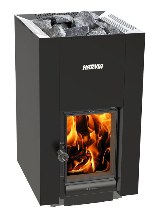 SAUNA WOODBURNING STOVE HARVIA LINEAR 22 GreenFlame, WKLI20GM