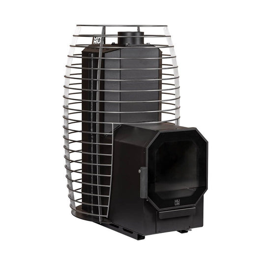 SAUNA WOODBURNING STOVE HUUM HIVE FLOW MINI LS 8,5kW, THROUGH THE WALL