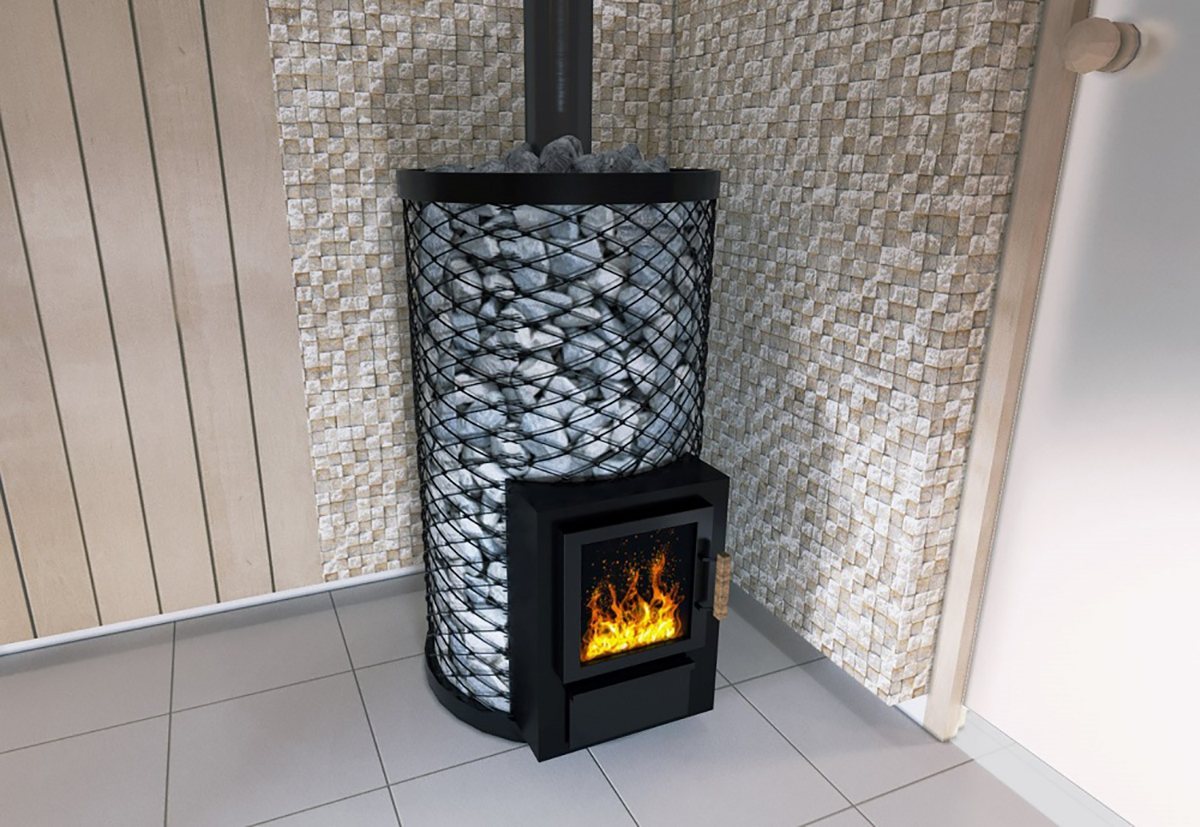 SAUNA WOODBURNING STOVE SKAMET SY-116 BT, WATER HEATING, BACK