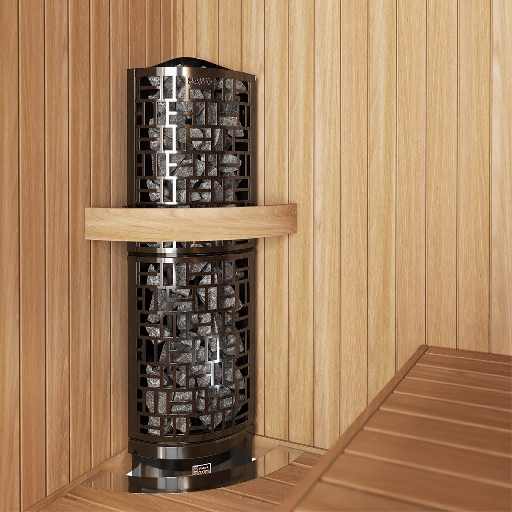 ELECTRIC SAUNA HEATER SAWO SAWO30 CORNER BLACK Ni2 SW3-45Ni2-CNR-BL-P-C 4,5kW, WITHOUT CONTROL UNIT