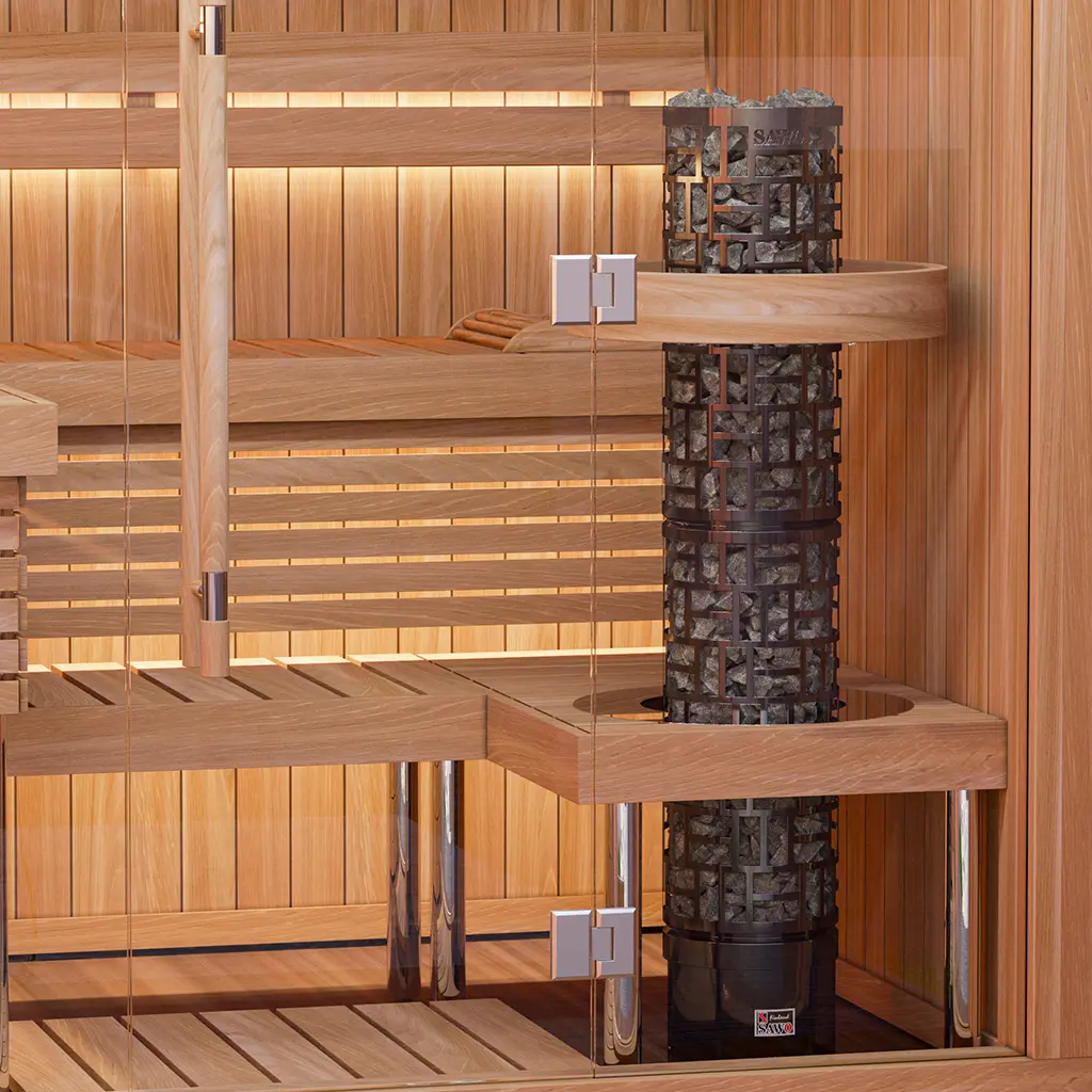ELECTRIC SAUNA HEATER SAWO SAWO30 ROUND BLACK NB SW3-45NB-BL-P-C 4,5kW, WITH BUILT-IN CONTROL
