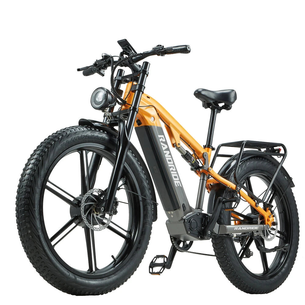 Dual Motor 48V Electric Fat Tire Bike with 26 Inch Wheels and Full Suspension