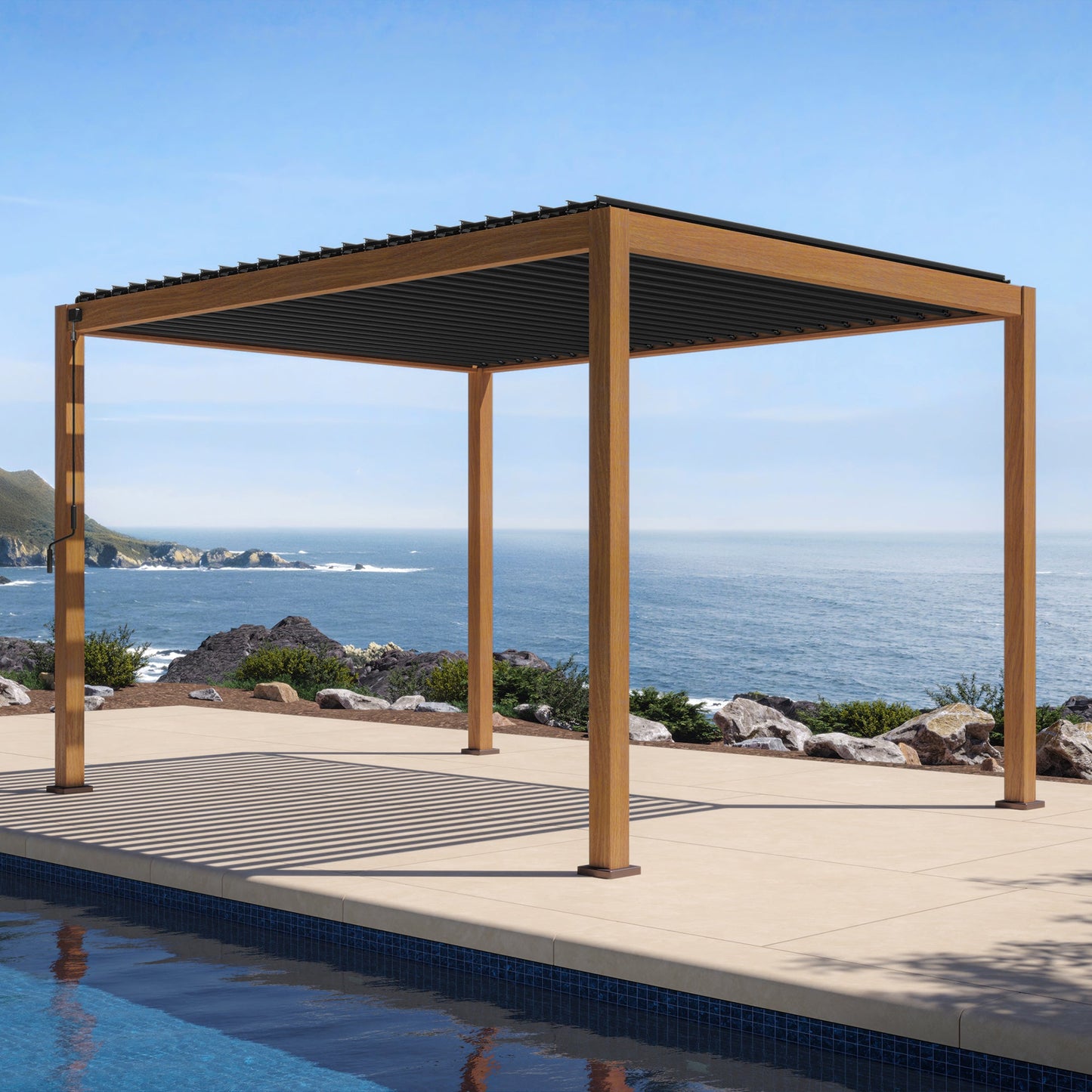 Mirador Takasho Pergola — 10'×13' | Cherry Oak