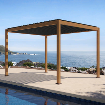 Mirador Takasho Pergola — 10'×13' | Cherry Oak