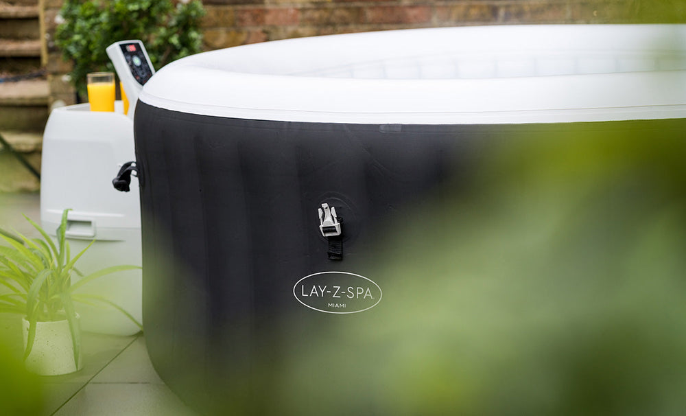 Lay-Z-Spa Miami hot tub on patio