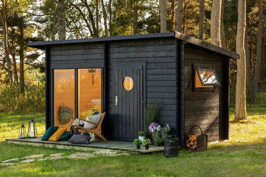 Sauna Kivi interior with aspen benches