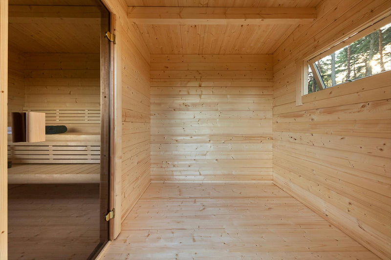 Sauna Kivi – Premium Log Sauna with Large Windows & Two Sections
