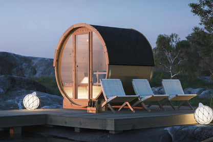 Barrel Sauna Vidar 4 person ThermoWood garden sauna