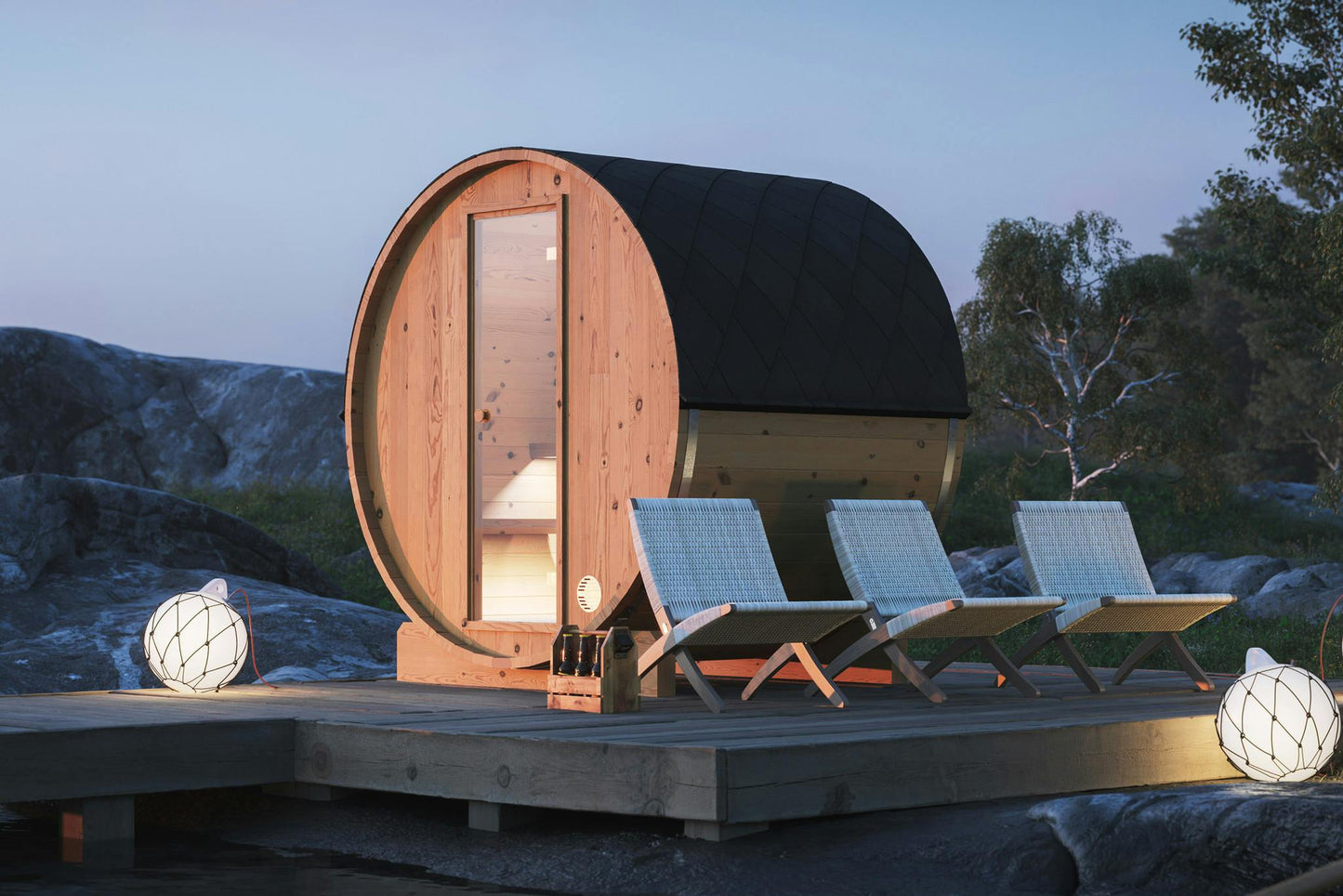 Barrel Sauna Edda 4 person garden barrel sauna