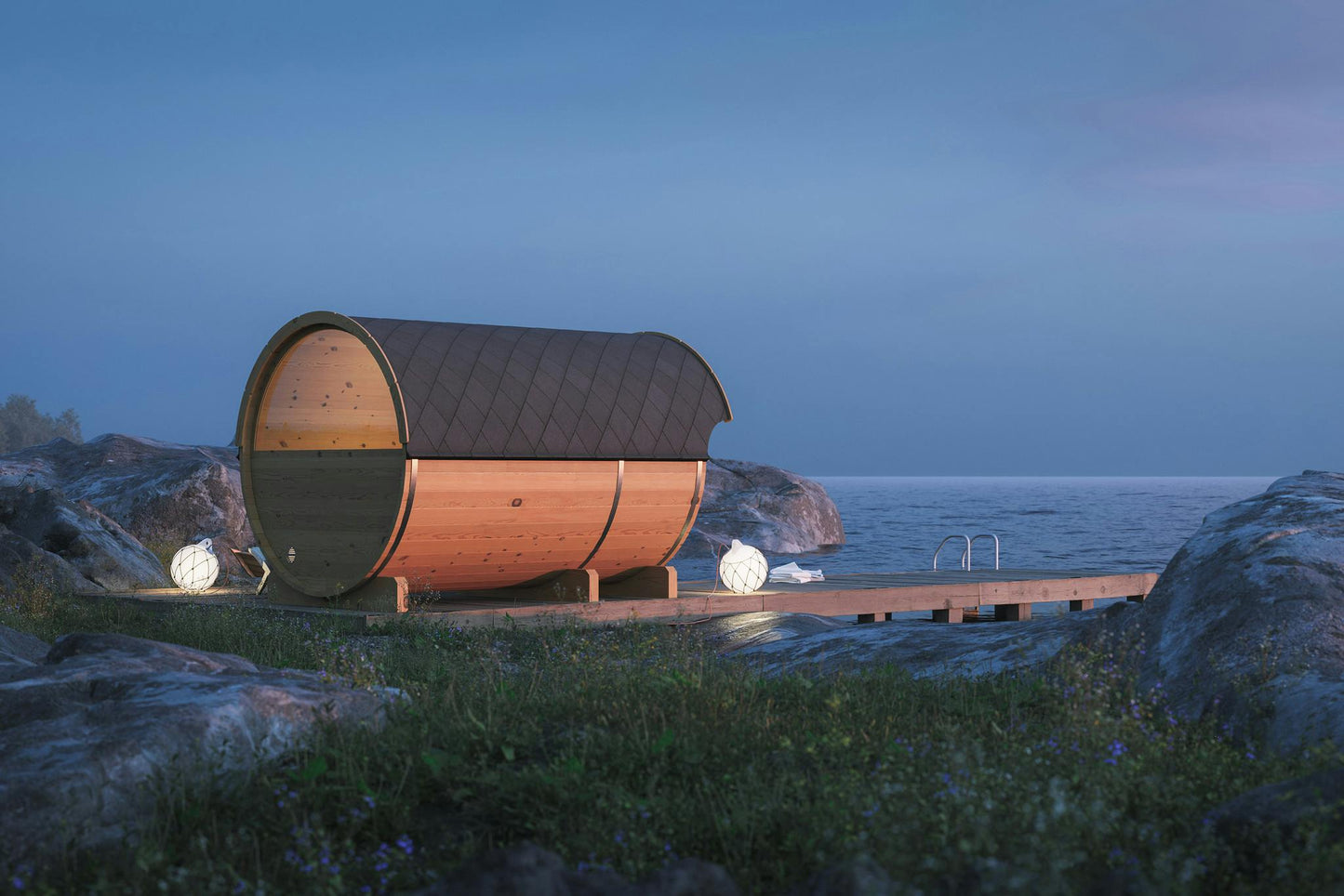 Barrel Sauna Loke | Garden Sauna with Changing Room