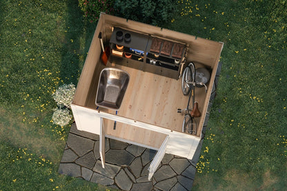Storage Shed Isa garden setting view