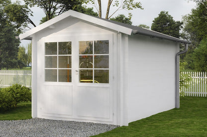 Storage Shed Harald 9m2 with double doors exterior view
