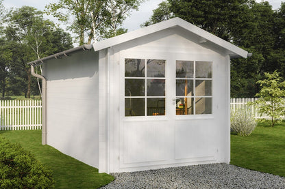 Storage Shed Harald wide double doors open
