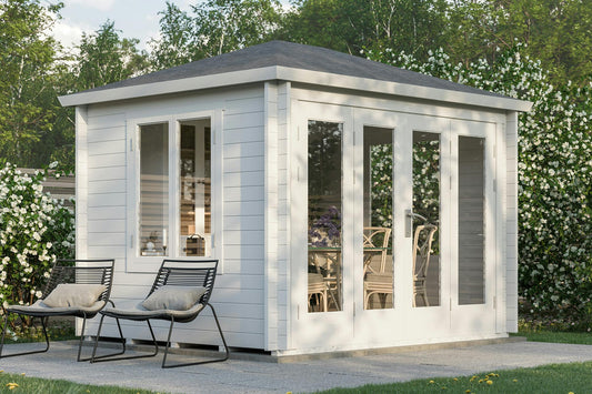 Cornelia gazebo garden room with folding doors, exterior view