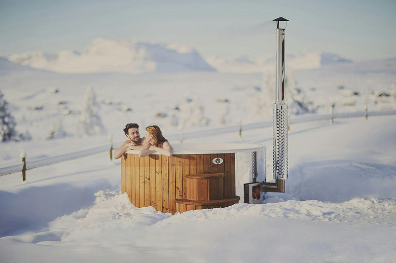 6-8 Person Wood-Fired Hot Tub | Fibreglass & Timber | Circulation Stove Included