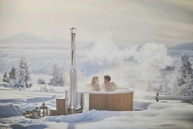 6-8 Person Wood-Fired Hot Tub | Fibreglass & Timber | Circulation Stove Included