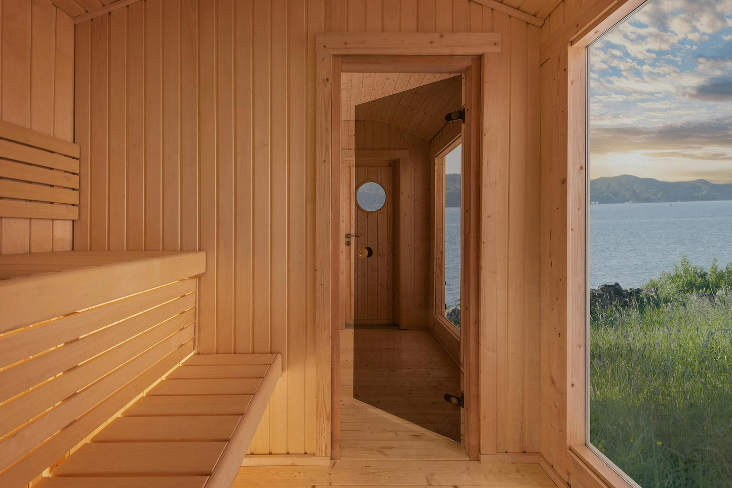 Sauna Anja interior aspen benches