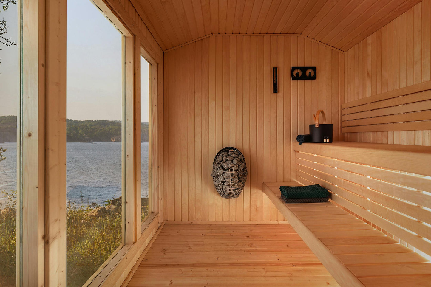 Sauna Irma interior aspen benches