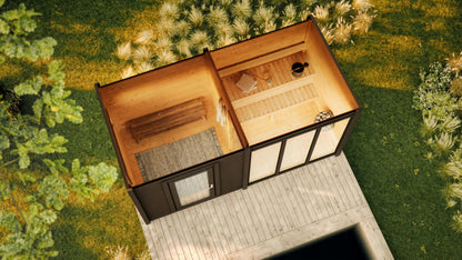Sauna Kiira roof and exterior detail