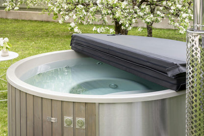 Polar Spa hot tub half cover in use
