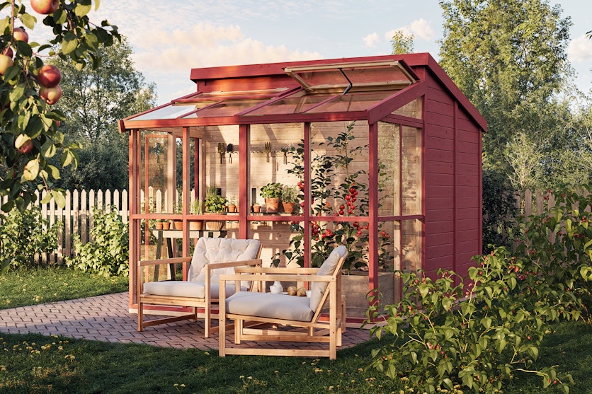 Ernst Greenhouse & Shed Combo | Polhus Timber 7.5m²