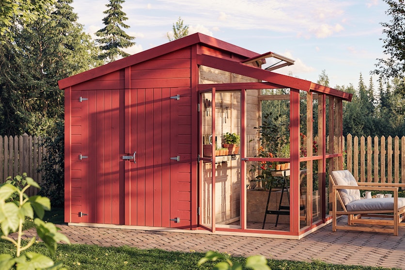 Ernst Greenhouse & Shed Combo | Polhus Timber 7.5m²