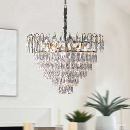 Modern Crystal Chandeliers Lighting with Crystal Droplets of chrome Hanging Lamp ~4801