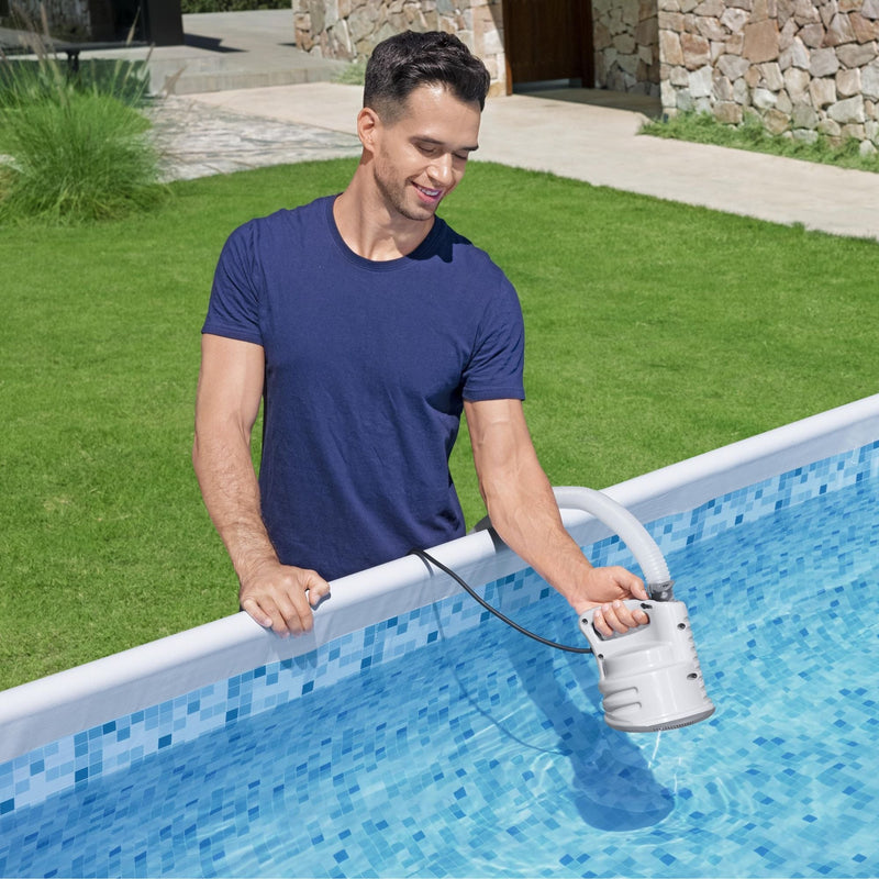 Drain pump draining hot tub water