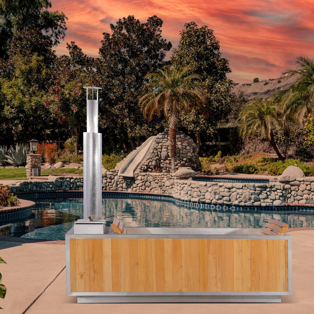 SAUNAONES® Outdoor Red Cedar Wooden Hot Tub