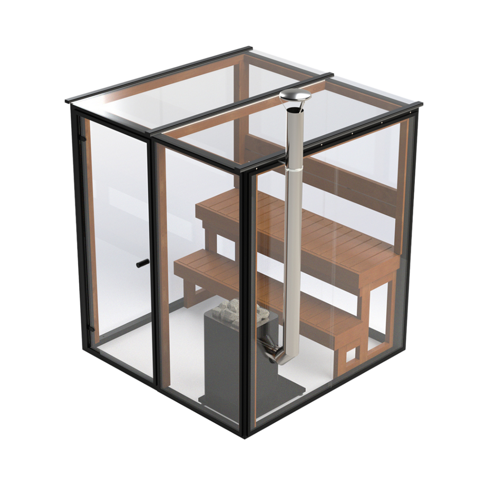 Panorama Glass Traditional Outdoor Luxury Sauna  - 4 Person