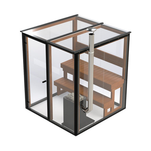 Panorama Glass Traditional Outdoor Luxury Sauna  - 4 Person